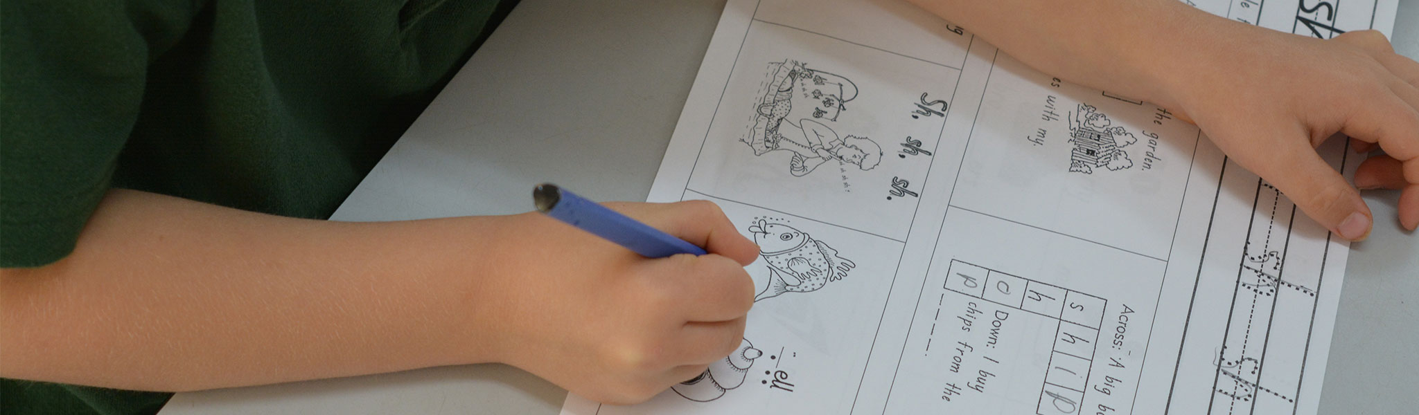 Fairview Heights State School student completeing activity worksheet